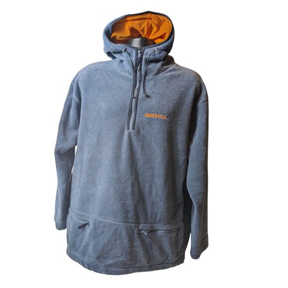 Perry Ellis Hoodie Mens Large Fleece Pullover Jacket Blue Zip Pockets Sweatshirt - Picture 5 of 16